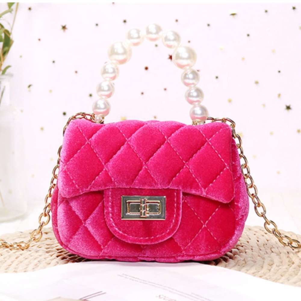 NWT Velour Quilted Mini Micro Purse